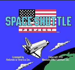 Space Shuttle Project title screen for NES
